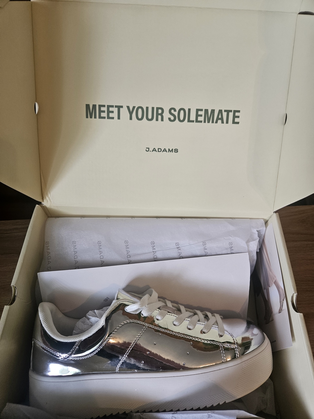 J. Adams Hero Metallic Silver Platform Sneaker Sz 9